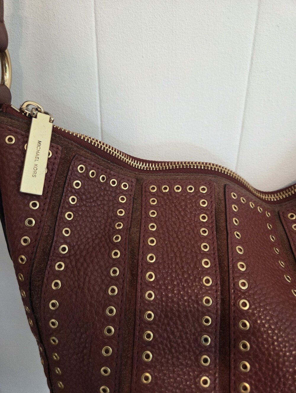 Michael Kors Brooklyn Leather Grommet Shoulder Bag - Picture 5 of 11